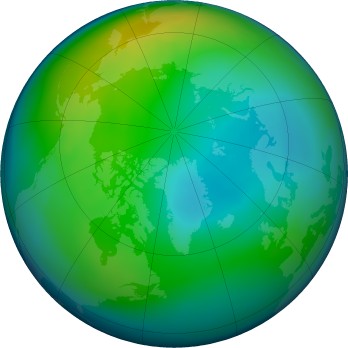 Arctic ozone map for 2019-11